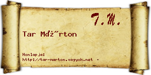 Tar Márton névjegykártya